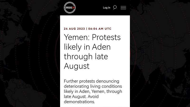 Report: Protests Likely in Aden Through Late August