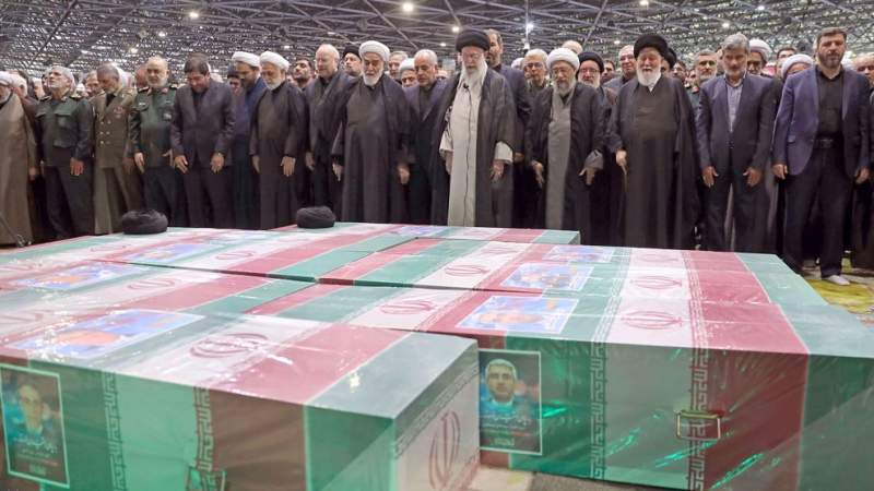 Sayyed Khamenei Leads Prayers as Millions of Mourners Gather for Raeisi Funeral