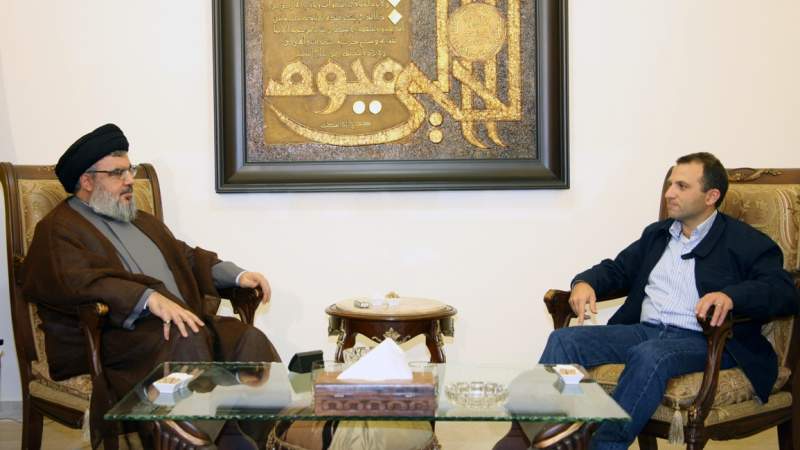  Sayyed Nasrallah Discusses with Bassil Means of Protecting Lebanon