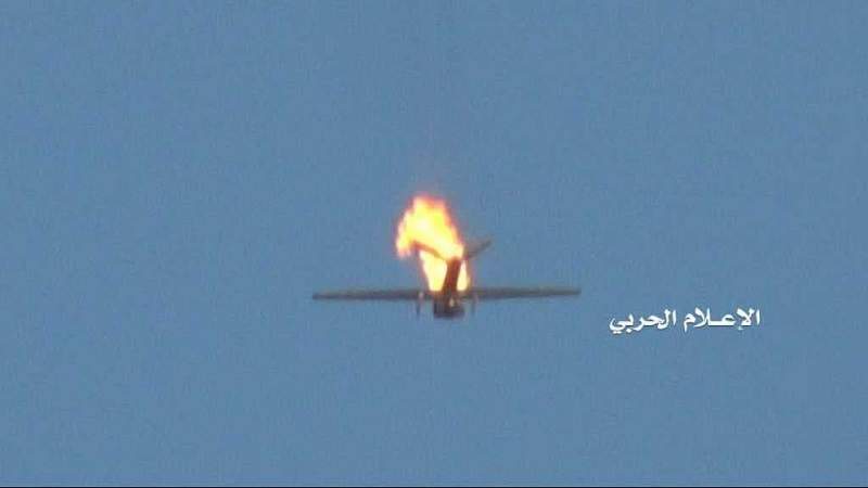 Yemeni Air Forces Footage, Shooting Down Saudi Operated WING LOONG 2 Drone with Undisclosed Missile