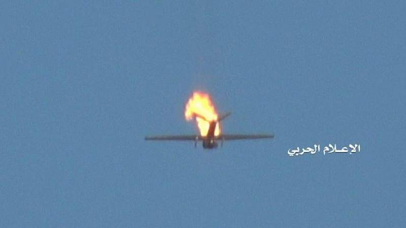 Yemeni Air Defenses Shot Down Fighting Drone by US-Saudi Air Force