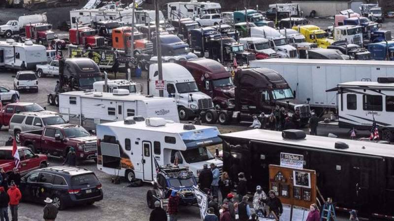 Trucks, RVs And Cars Flock to Washington Area to Protest COVID Restrictions