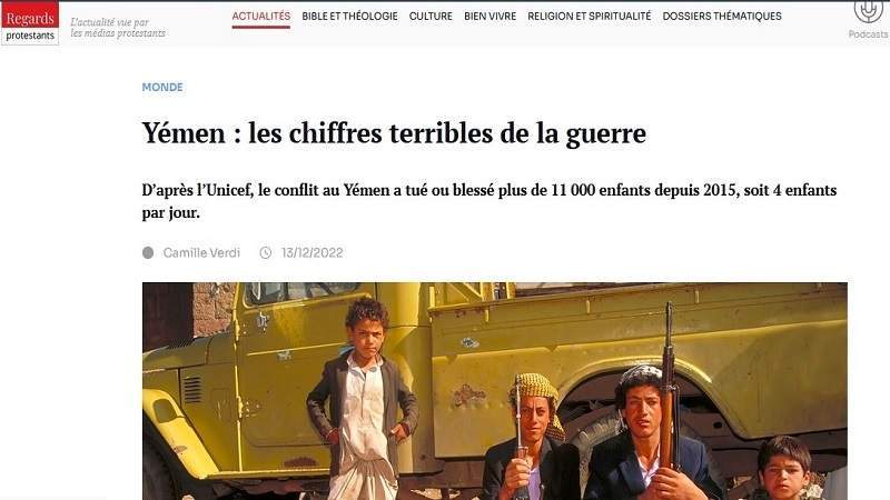US-Saudi Crimes Against Children in Yemen As Horrific: French Website