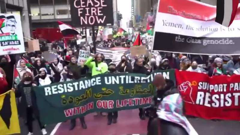 US Police Suppress Protest in Solidarity with Palestine and Yemen in New York